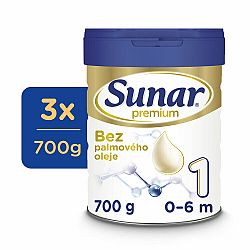 3x SUNAR Premium 1 Mléko počáteční 700 g