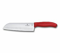 Nůž Santoku s výbrusem Victorinox 17 cm červený