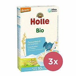 3x HOLLE Organické junior müsli vícezrnné s kukuřičnými lupínky, 250 g