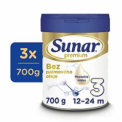3x SUNAR Premium 3 Mléko batolecí 700 g