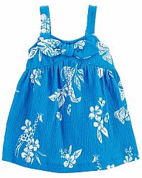 CARTER'S Šaty Blue Floral holka 6m