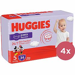 HUGGIES® Pants Kalhotky plenkové jednorázové 5 (12-17 kg) 136 ks - MĚSÍČNÍ ZÁSOBA