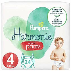PAMPERS Harmonie Pants Kalhotky plenkové jednorázové 4 (9-15 kg) 24 ks
