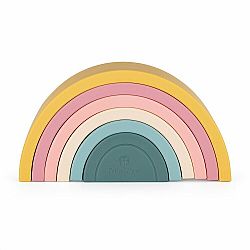 PETITE&MARS Hračka silikonová skládací Rainbow Intense Ochre 12m+